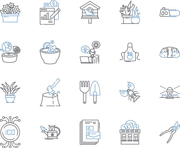 酒店管理线图标收集图片下载