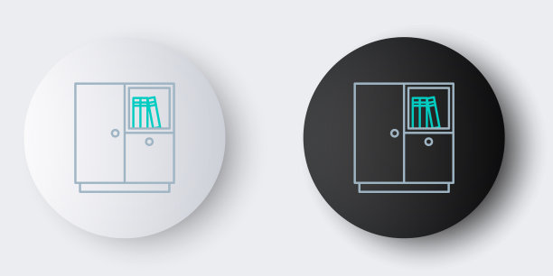 线衣柜图标孤立的灰色背景图片下载