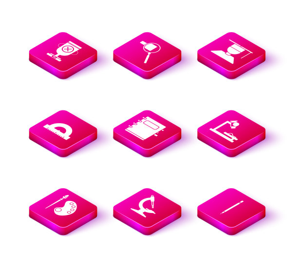 用调色板显微镜设置油漆刷图片下载