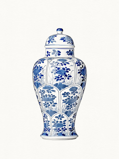 中国艺术风格。青花瓷。图片下载