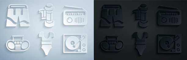 设置带有家庭立体声天线的泳装收音机图片下载