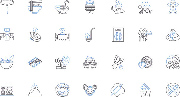 开胃烹饪线图标收藏咸味图片下载