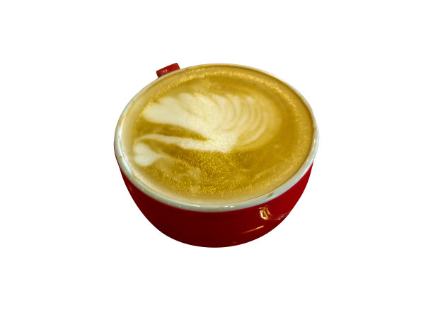 一杯拿铁咖啡被隔离在白色的背景上图片下载