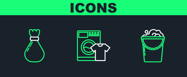 设置线桶与泡沫和泡沫垃圾袋图片下载