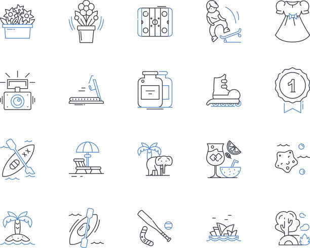 野餐线图标收集毯篮图片下载