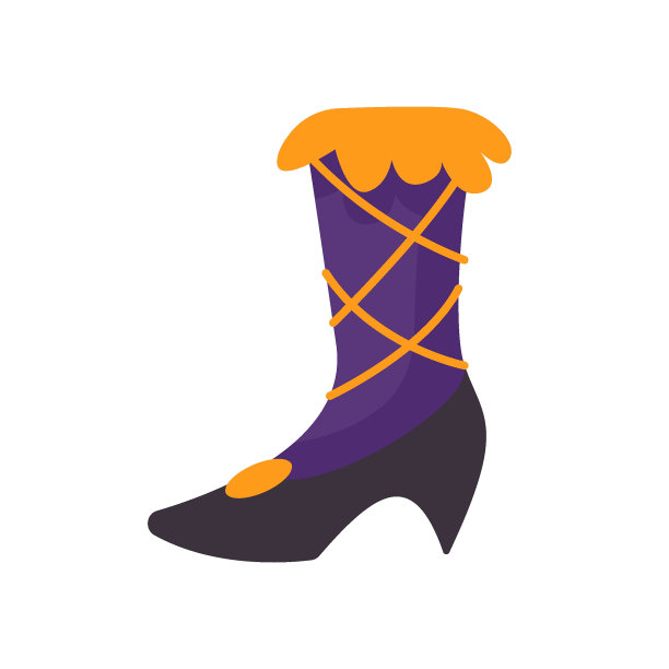 女巫的鞋子。魔术鞋万圣节派对上小巫师的服装图片下载