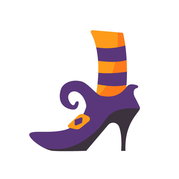 女巫的鞋子。魔术鞋万圣节派对上小巫师的服装图片下载