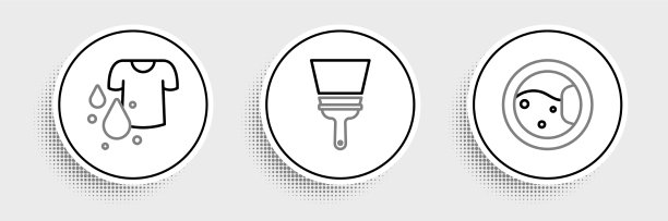 设置线洗脏t恤和橡胶清洗机图片下载