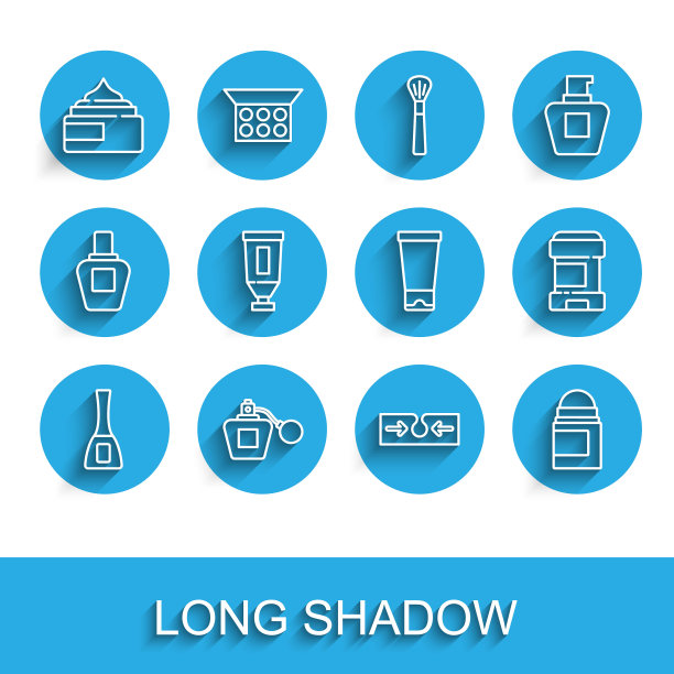 集线指甲油瓶，香水，面霜或乳液化妆品管，痤疮，止汗除臭剂卷，和图标。向量图片下载