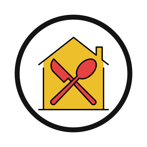 房子，家，勺子，餐厅的标志图片下载