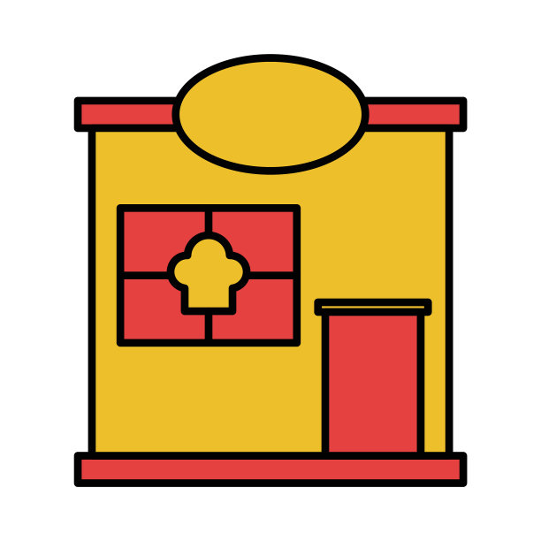 餐厅，建筑，厨师，餐厅建筑图标图片下载