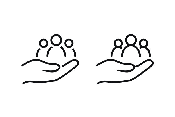手牵着人的图标。团队合作。说明向量。图片下载