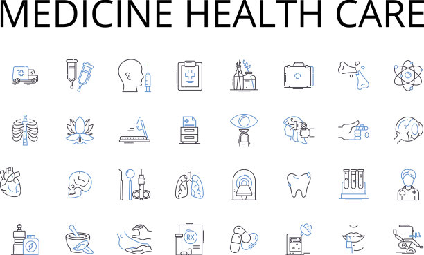 医药保健线图标集合图片下载