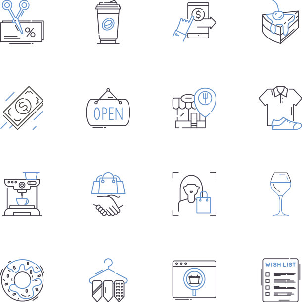 杂货店线图标收集农产品图片下载