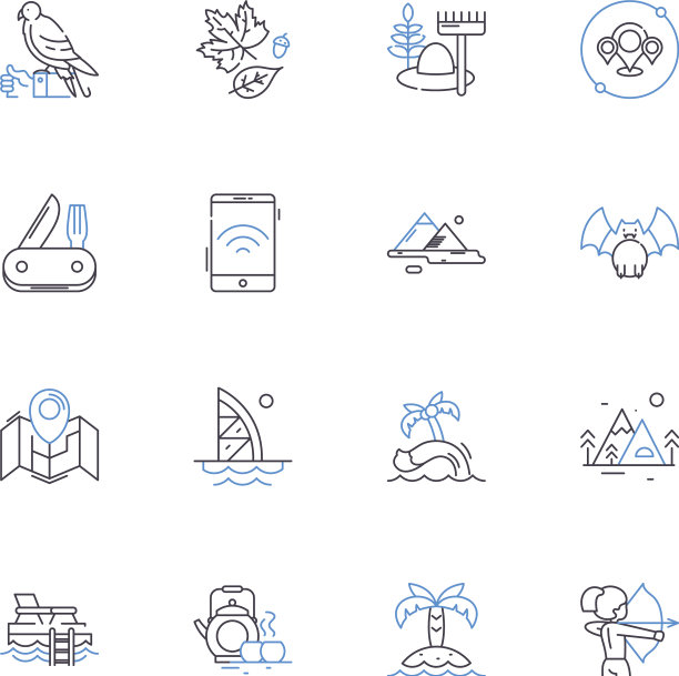 水肺潜水线图标收集冒险图片下载