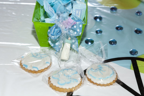 美味的饼干，甜糖霜;装饰宝宝派对主题图片下载