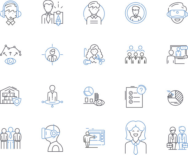 行业线条图标集合制造图片下载