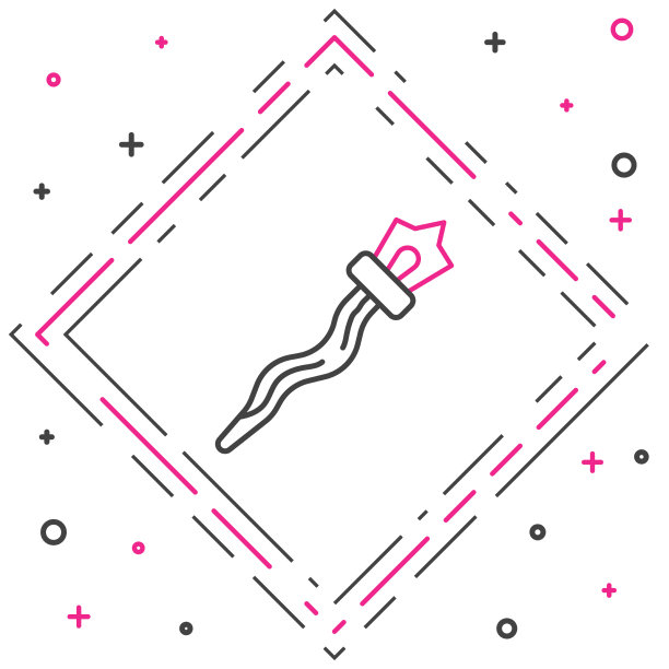 线魔法杖图标隔离在白色背景图片下载