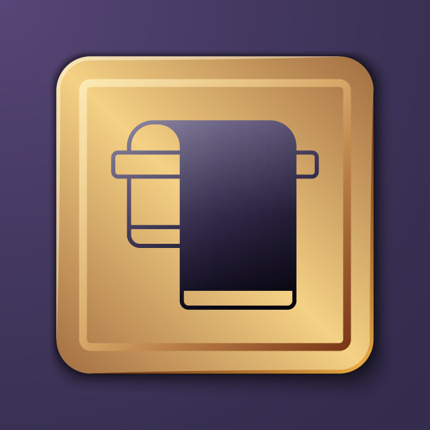 紫色毛巾在衣架图标孤立的紫色图片下载