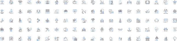 森林线条图标收集树木的叶子图片下载