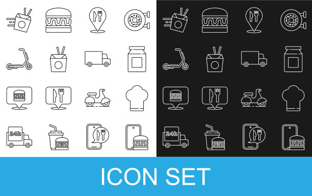 集线上订餐和厨师帽配送图片下载