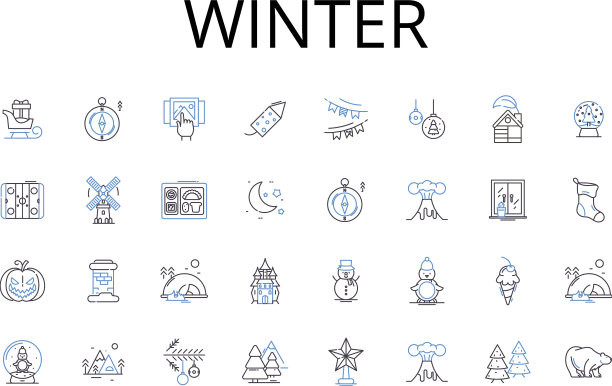 冬季线条图标收集霜冻寒冷图片下载