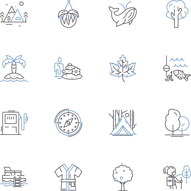 彩虹瀑布线图标集合图片下载