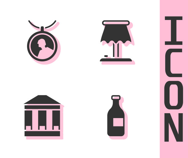 在项链博物馆设置葡萄酒吊坠图片下载