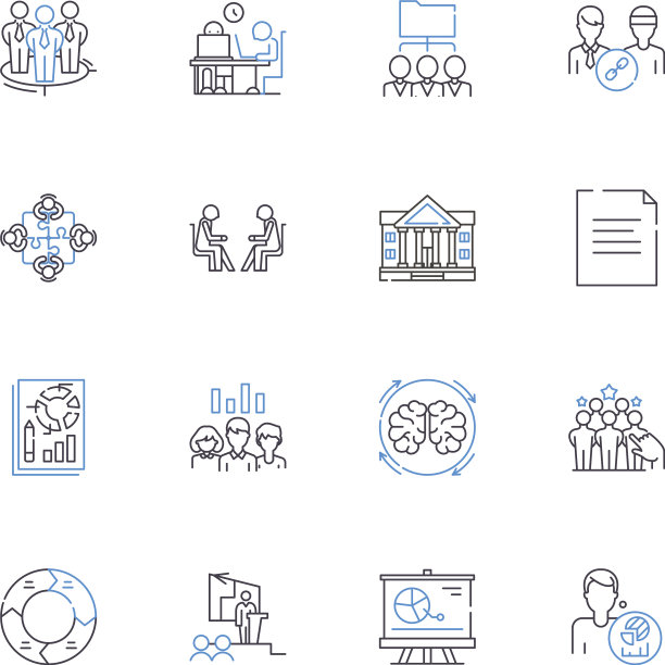 信息效率线图标收集图片下载