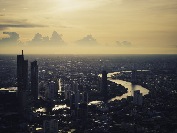 曼谷城市景观泰国全景视图天际线轮廓图片下载