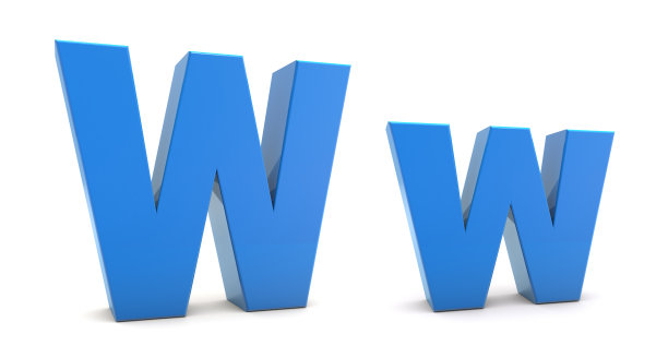 大写字母和小写字母W 3d隔离在白色背景上。W字母3d。3 d渲染。图片下载