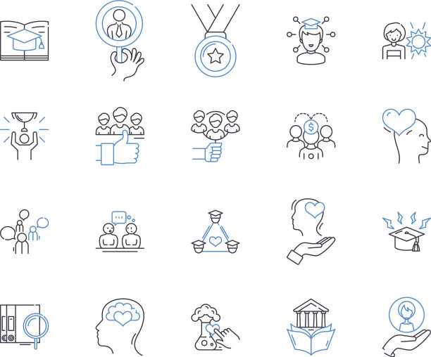 员工研究线图标收集图片下载