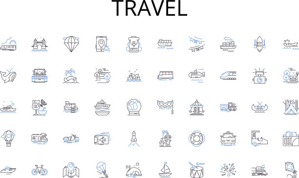 旅行线性图标合集图片下载