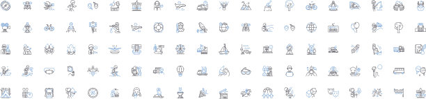 生态旅游概念线图标收藏图片下载