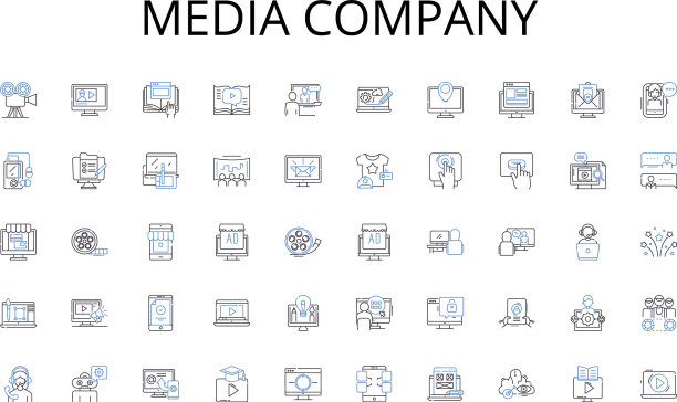 媒体公司行图标收集忙碌图片下载