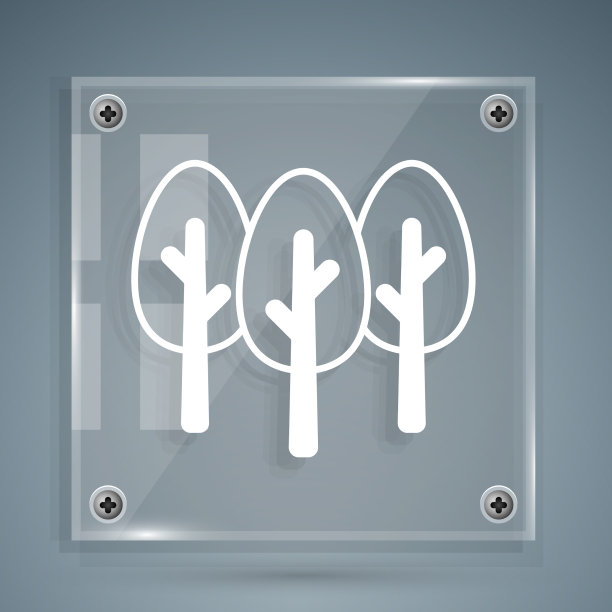 白色的树图标孤立的灰色背景图片下载