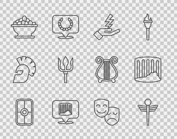 设线希腊盾卡杜修斯蛇医疗图片下载