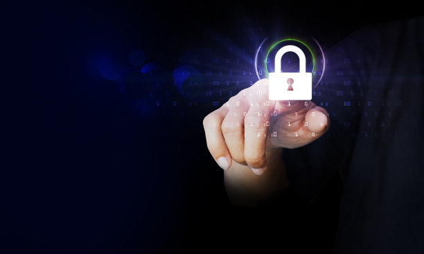 用手指触摸触摸屏上的数字安全概念图片下载