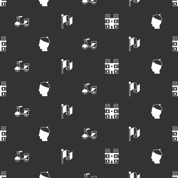 设置巴黎圣母院法国人滑板车和图片下载