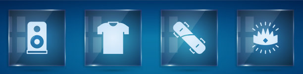 设置立体声扬声器t恤滑板和国王图片下载