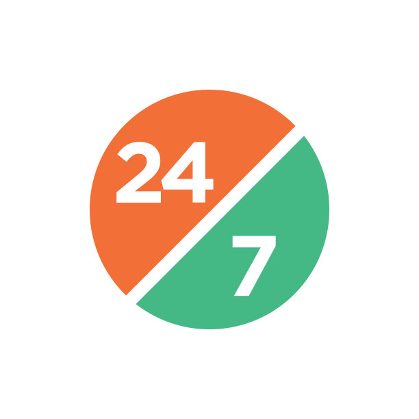 24小时7天图标设计矢量模板图片下载