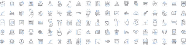 巧妙的创作线条图标收藏艺术图片下载