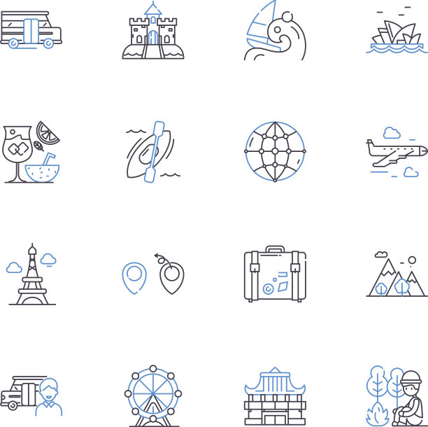 旅行线图标收集冒险图片下载