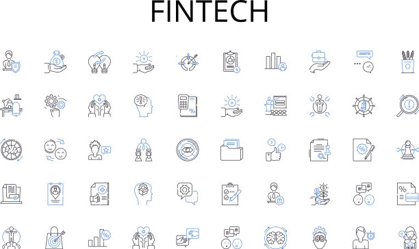 金融科技线性图标合集图片下载