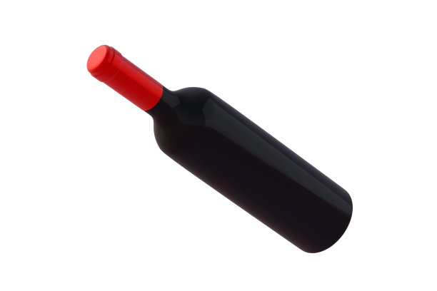 一瓶葡萄酒被隔离在白色背景上。三维渲染图片下载