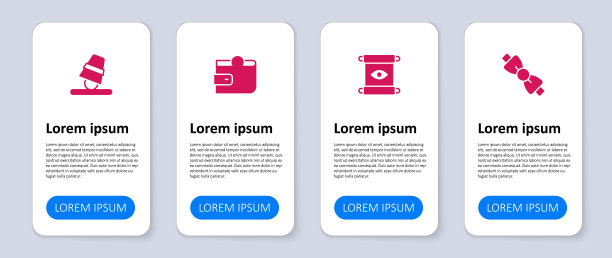 集领结，魔术卷轴，钱包和游戏顶针。业务信息图表模板。向量图片下载