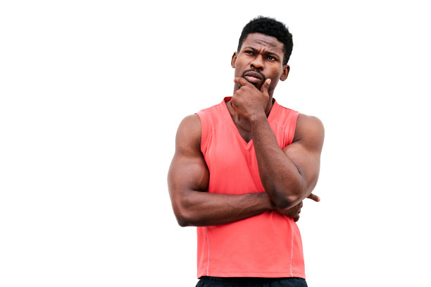 有思想的非裔美国人以白人为背景思考问题，思考一个想法图片下载