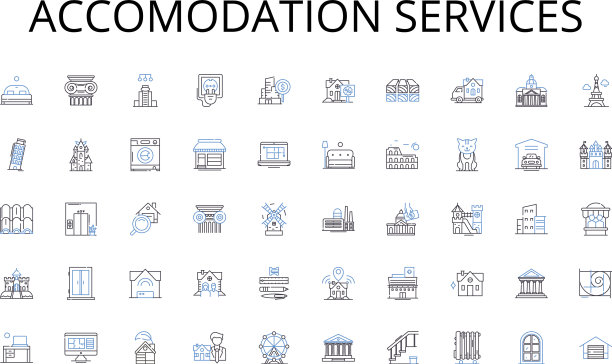 住宿服务线路图标收集图片下载