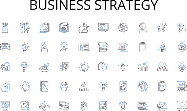 商业策略线图标集合图片下载