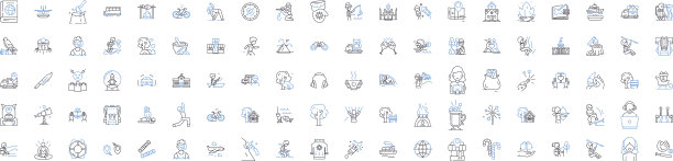 休闲活动路线图标收集远足图片下载